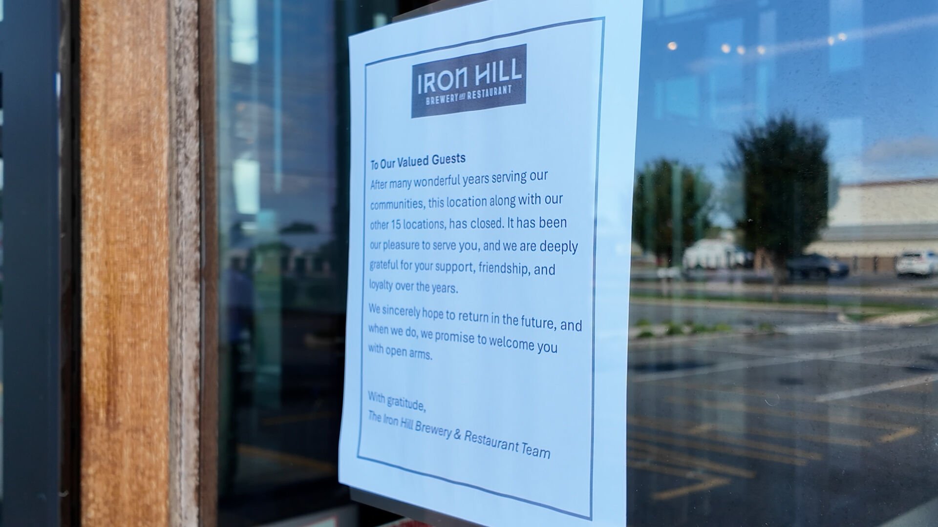 Statement posted to Iron Hill's door